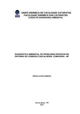 Diagnóstico Ambiental de Problemas Erosivos no Entorno do