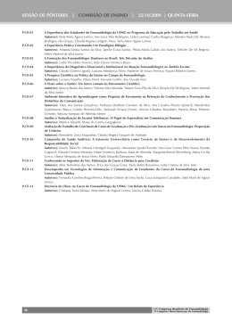 programa fono PEB.pmd - Sociedade Brasileira de Fonoaudiologia