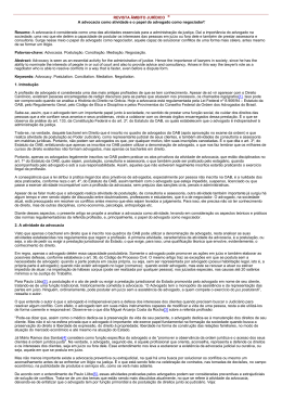 Resumo: A advocacia &eacute; considera