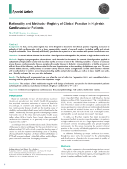 Rationality and Methods - Registry of Clinical Practice in High