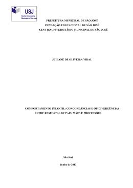 VIDAL, Juliane de Oliveira. Comportamento infantil