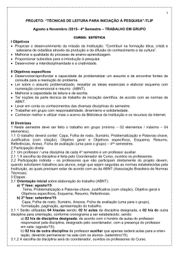 PROJETO: &ldquo;T&Eacute;CNICAS DE LEITURA PARA