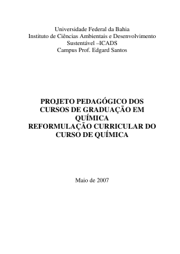 projeto pedag&oacute;gico dos cursos de gradua&ccedil;&atilde;o em qu&iacute;mica