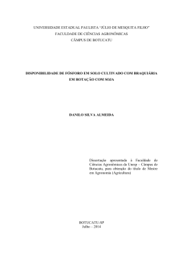 DISPONIBILIDADE DE F&Oacute;SFORO EM SOLO CULTIVADO COM