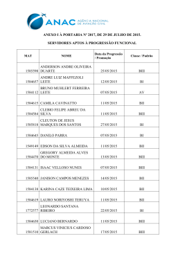 ANEXO I &Agrave; PORTARIA N&ordm; 2017, DE 29 DE JULHO DE 2015