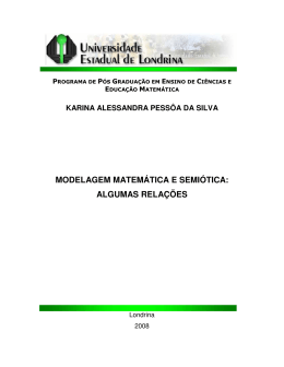 modelagem matem&aacute;tica e semi&oacute;tica: algumas rela&ccedil;&otilde;es