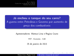 J&aacute; encheu o tanque do seu carro? &ndash; Regina - PET