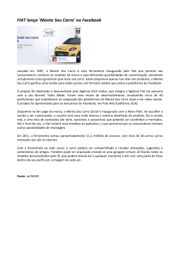 FIAT lança `Monte Seu Carro` no Facebook