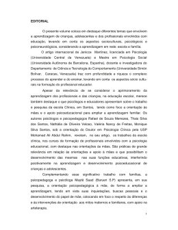 EDITORIAL O presente volume coloca em destaque