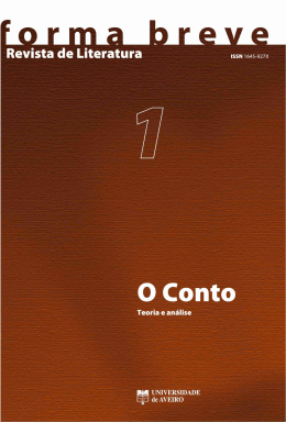 forma breve I: o conto &ndash; teoria e an&aacute;lise