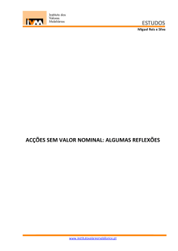 ac&ccedil;&otilde;es sem valor nominal - Instituto dos Valores Mobili&aacute;rios