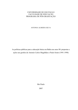 As pol&iacute;ticas p&uacute;blicas para a educa&ccedil;&atilde;o b&aacute;sica na Bahia nos anos 90