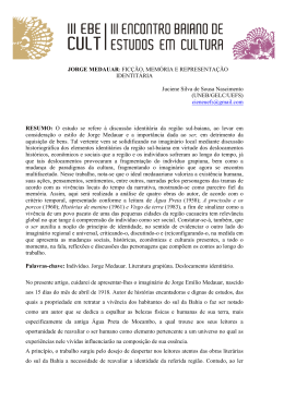 JORGE MEDAUAR: FIC&Ccedil;&Atilde;O, MEM&Oacute;RIA E