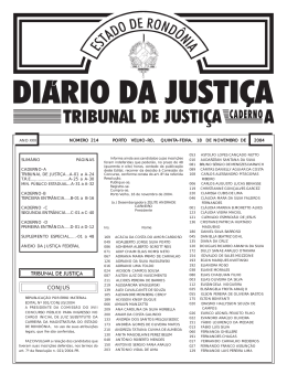 TRIBUNAL 18-11-2004 - Tribunal de Justiça de Rondônia