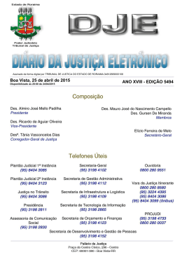 25 - Di&aacute;rio da Justi&ccedil;a Eletr&ocirc;nico - TJRR