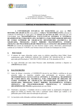 EDITAL N&ordm; 014/2015/PROG-UEMA