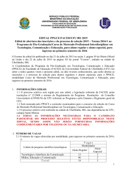 EDITAL Edital de abertura das inscri&ccedil;&otilde;es Programa de P&oacute;s