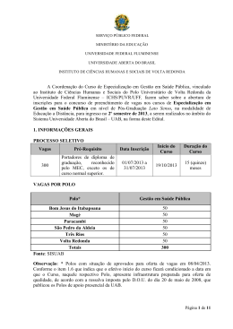 A Coordena&ccedil;&atilde;o do Curso de Especializa&ccedil;&atilde;o em Gest&atilde;o em Sa&uacute;de
