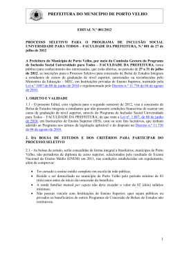 PREFEITURA DO MUNIC&Iacute;PIO DE PORTO VELHO