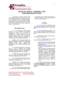 EDITAL N&ordm; EDITAL N&ordm; 104/2012 &ndash; FEPAR/DG