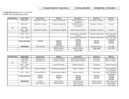 QUADRO HORARIO TEOLOGIA 2 SEMESTRE 2012