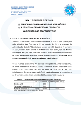 À Redação Nac. No 1º Semestre de 2011