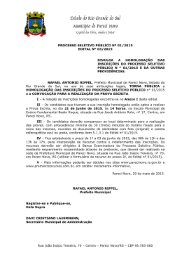 Rua Jo&atilde;o In&aacute;cio Teixeira, 70 &ndash; Centro &ndash; Pareci Novo/RS &ndash; CEP