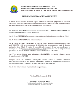 Homologa&ccedil;&atilde;o das inscri&ccedil;&otilde;es - IF Sert&atilde;o-PE