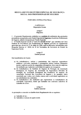 Regulamento do Fundo Especial de Segurança Social