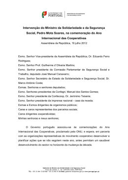 Intervenção do Ministro da Solidariedade e da Segurança Social