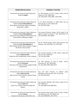 Promotorias de Justi&ccedil;a de Tutela Coletiva