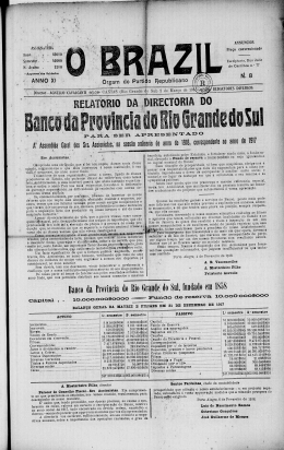 Banco da Província do Rio tonde do Sul, fundado em 1858