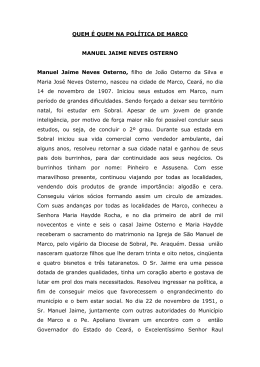 QUEM É QUEM NA POLÍTICA DE MARCO MANUEL JAIME NEVES