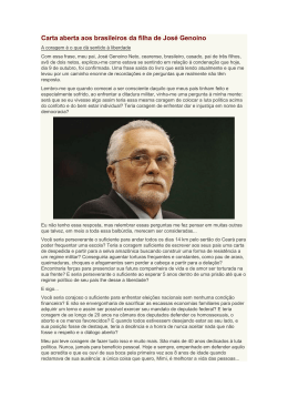 Carta aberta aos brasileiros da filha de José Genoino