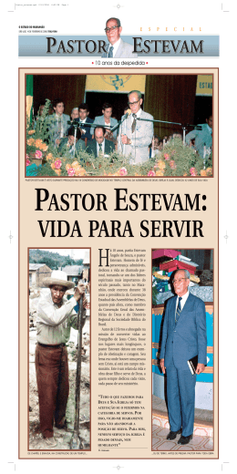 Despedida do Pastor Estevam Angelo de Sousa