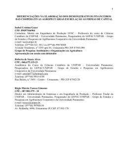 diferenciaes na elaborao dos demonstrativos financeiros
