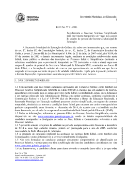 Secretaria Municipal de Educa&ccedil;&atilde;o 1 EDITAL N&ordm; 01/2013