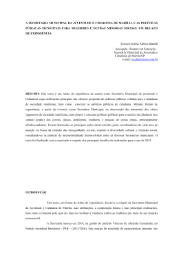 a secretaria municipal da juventude e cidadania de mar&iacute;lia e as