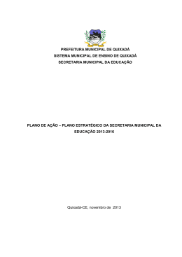 Plano Estratégico da SME - Secretaria Municipal da Educação de