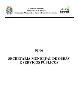 SECRETARIA MUNICIPAL DE OBRAS E SERVI&Ccedil;OS P&Uacute;BLICOS