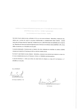 Declara&ccedil;&atilde;o de Conformidade Auditoria ao Sistema