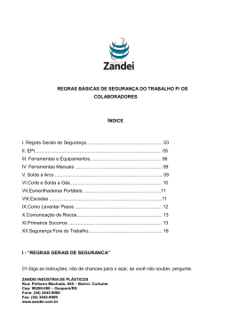 REGRAS B&Aacute;SICAS DE SEGURAN&Ccedil;A DO TRABALHO P