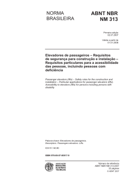 ABNT NBR NM 313 - Secretaria Nacional de Promo&ccedil;&atilde;o dos Direitos