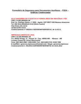 Formul&aacute;rio de Seguran&ccedil;a para Documentos Auxiliares