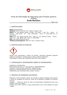 Ficha de Informação de Segurança para Produto Químico (FISPQ