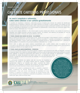 CAU EMITE CARTEIRAS PROFISSIONAIS