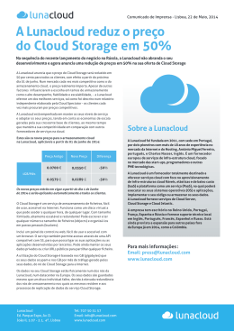A Lunacloud reduz o preço do Cloud Storage em 50%