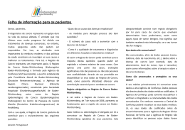 Folha de informa&ccedil;&atilde;o para os pacientes