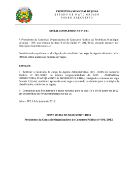 Edital complementar n. 013 - Dilvuga Resultado