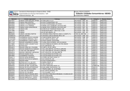 Cadastro Unidades Consumidoras: SEDES